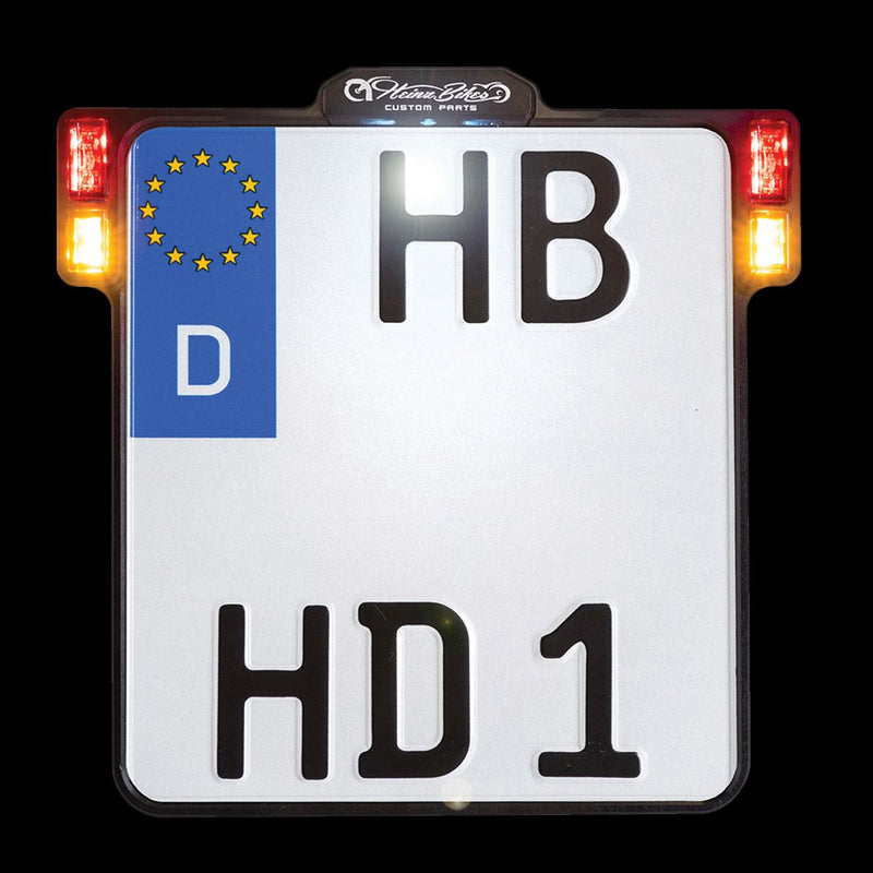 Germany License Plate Holder 3-in-1 Black