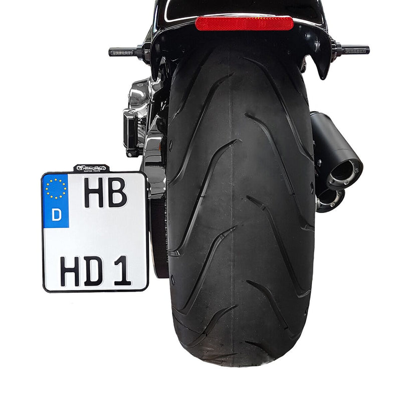 Slip-In Germany C License Plate Mounts Black For Harley Davidson FLDE 1750 ABS 2018-2020