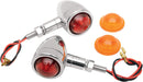 Mini-Bullet Marker Lights Amber / Red Lens Chrome