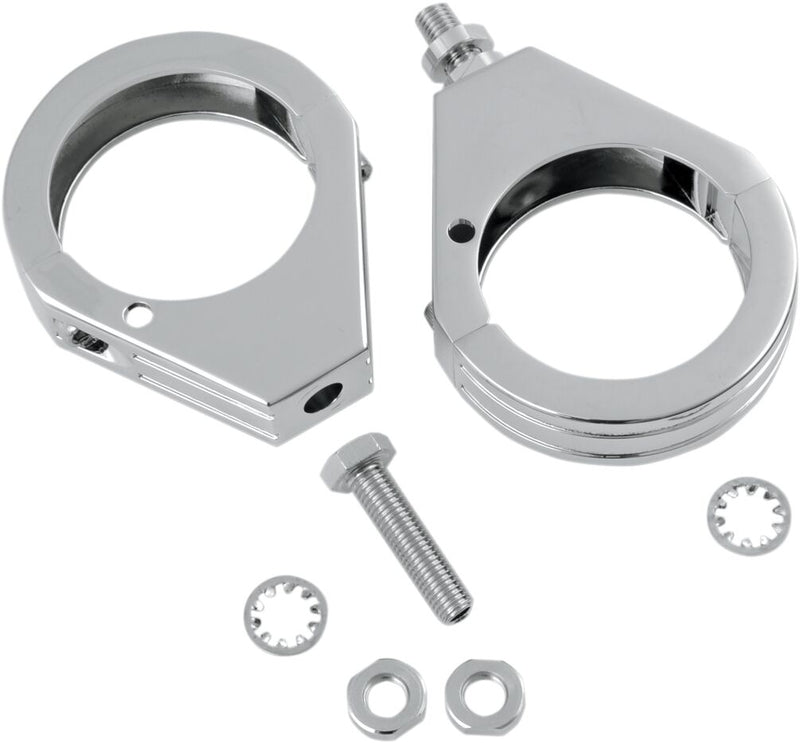 Turn Signal Fork Clamps Chrome - 49mm