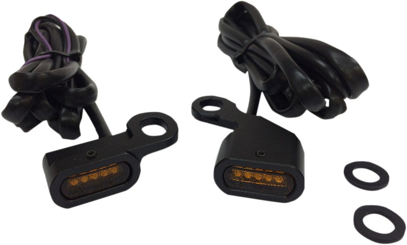 Lights Marker Handlebar Black / Amber LED For Harley Davidson FLS 1690 2012-2014