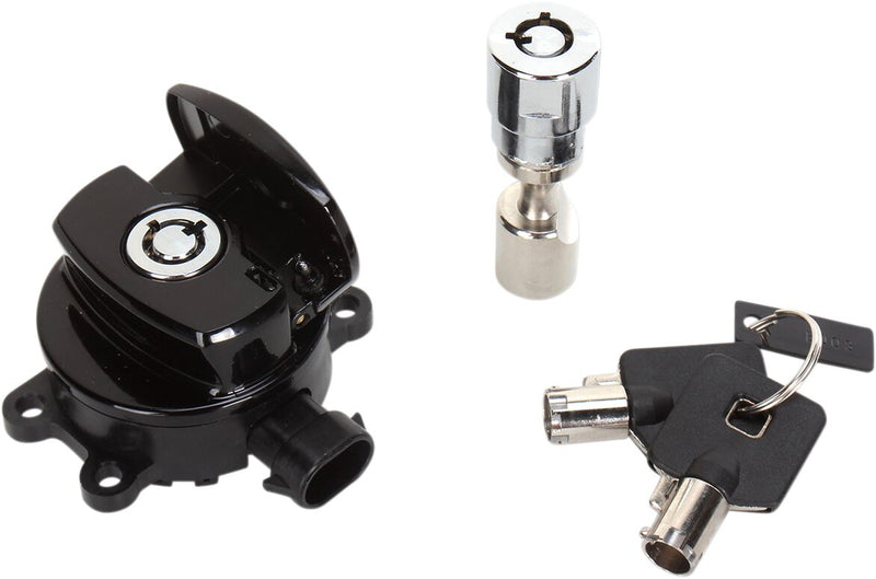 Side Hinge Ignition Switch With Fork Lock Black For Harley Davidson FLS 1690 2012-2016