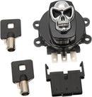 Skull ignition Switch Black For Harley Davidson FLHR 1450 2000-2003