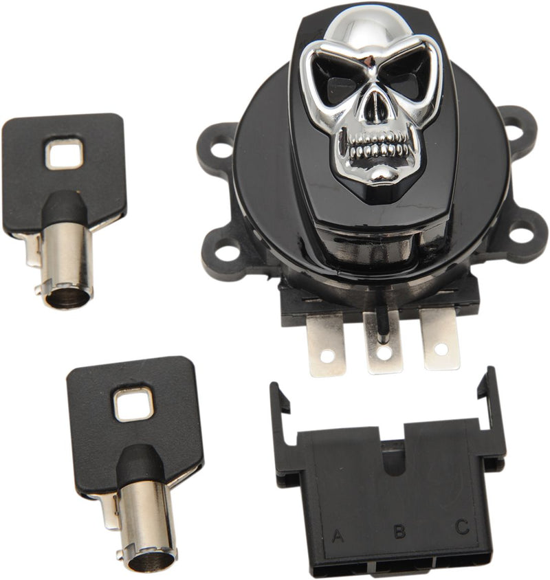 Skull ignition Switch Black For Harley Davidson FLHR 1450 2000-2003