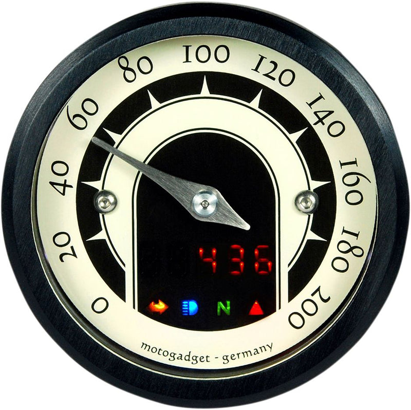 MST Speedster Analog Speedometer Anodized Black
