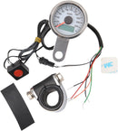 Programmable Mini Electronic Speedometer With Odometer / Tripmeter White - 1.87 Inch