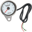 Tachometer 8000Rpm Led Chrome White Face Red Needle - 2.4 Inch