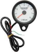 Tachometer 8000RPM LED Black Housing White Face - 2.4 Inch