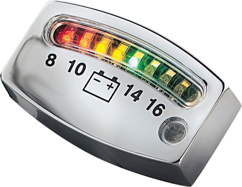 LED Battery Gauge Chrome