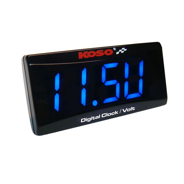 Clock & Volt Meter Super Slim Blue Light