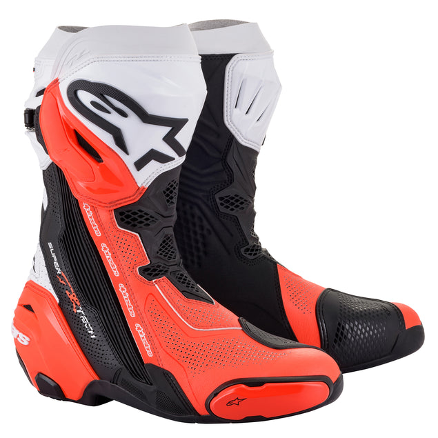 Supertech R Vented Long Boots Black / White / Fluo Red