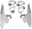 Fats/Slim Windshield Trigger-Lock Complete Mount Kit Polished For Harley Davidson FXBB 1750 ABS 2018-2020