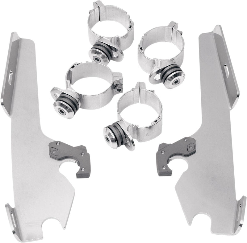 Fats/Slim Windshield Trigger-Lock Complete Mount Kit Polished For Harley Davidson FXDF 1584 2008-2011