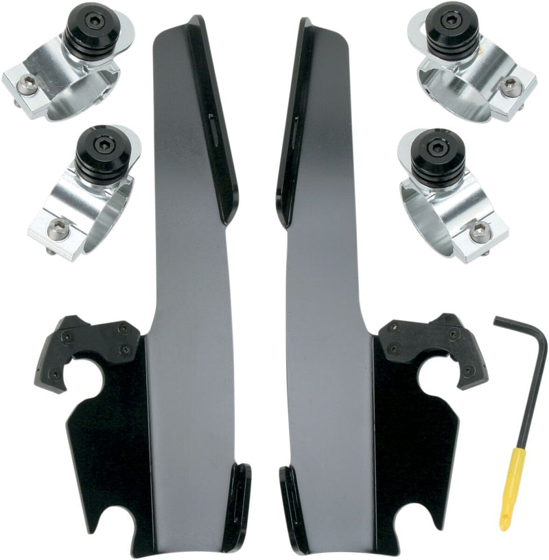 Fats/Slim Windshield Trigger-Lock Complete Mount Kit Black For Harley Davidson FX 1200 1973-1977