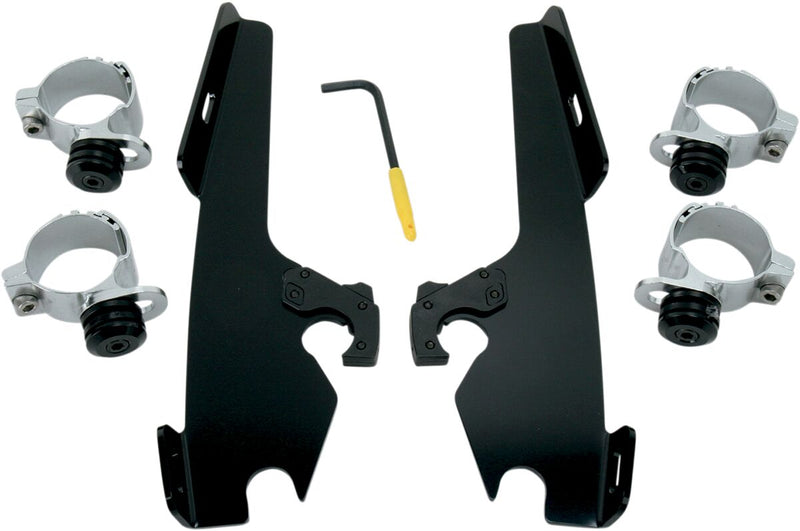 Fats/Slim Windshield Trigger-Lock Complete Mount Kit Black For Harley Davidson FLS 1690 2017