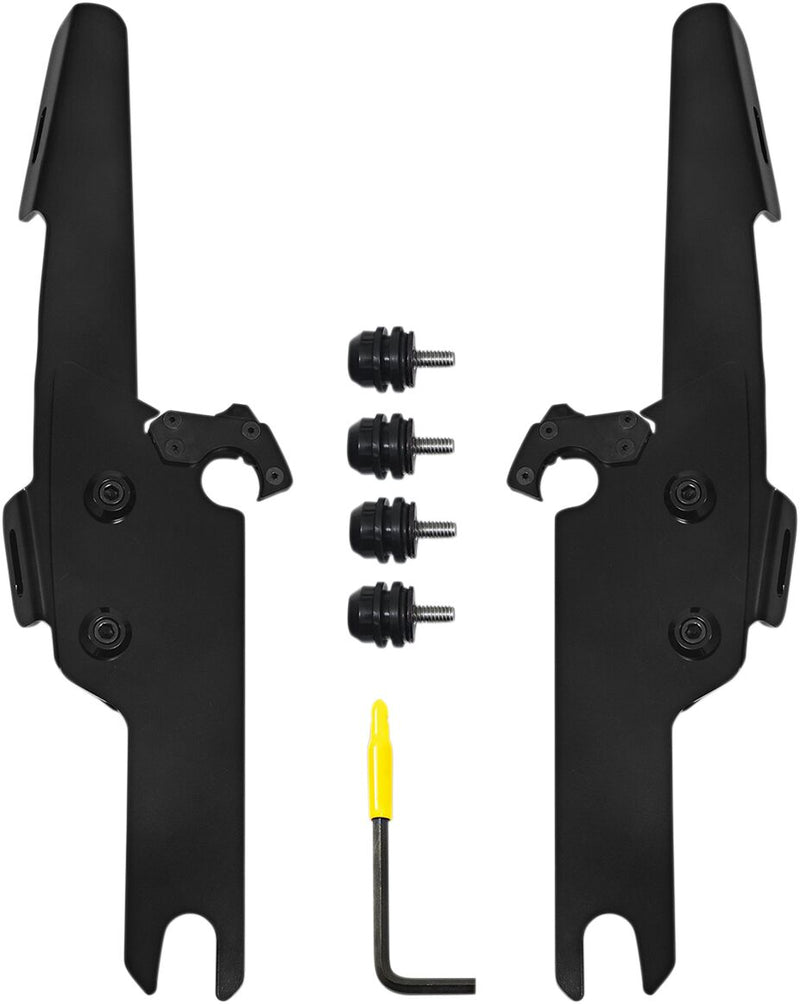 Fats/Slim Windshield Trigger-Lock Complete Mount Kit Black For Harley Davidson FLHRS 1450 2004-2006