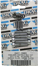 Bolt Kit M8 Handlebar Control Knurled Allen Head Chrome