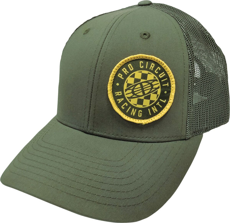 Checked Global Olive Hat