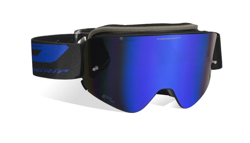 3205 Magnet Motocross Goggles Mirrored Lens Blue