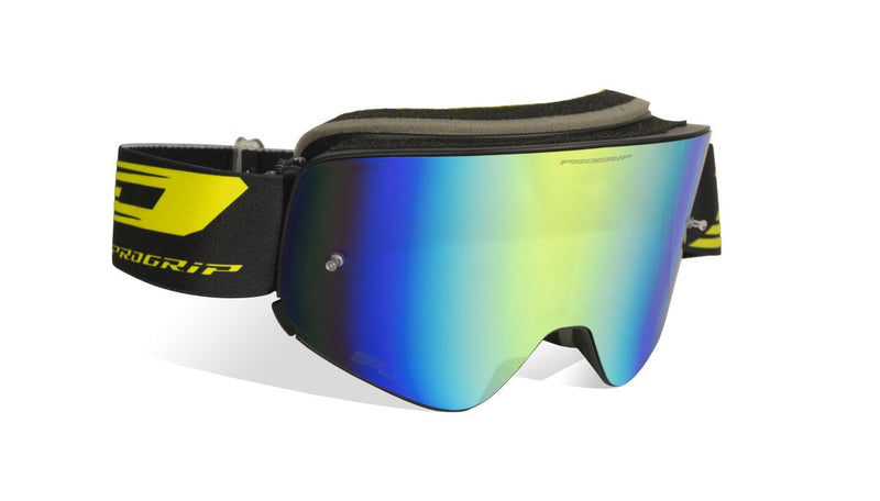 3205 Magnet Motocross Goggles Mirrored Lens Yellow