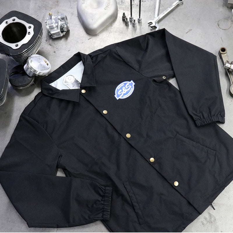 Button Down Windbreaker Jacket Black