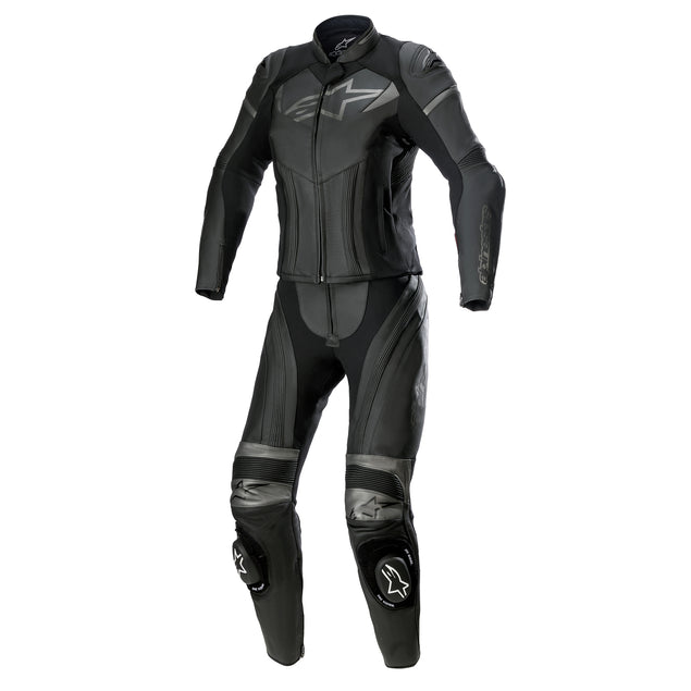 Stella GP Plus Two Piece Leather Suit Black / Metallic Grey