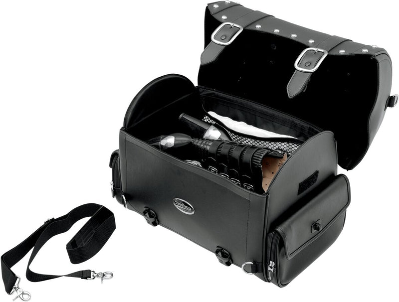 EX2200S Desperado Studs Sissy Bar Bag Black / Chrome - 40.5cm H x 26cm D x 32cm W