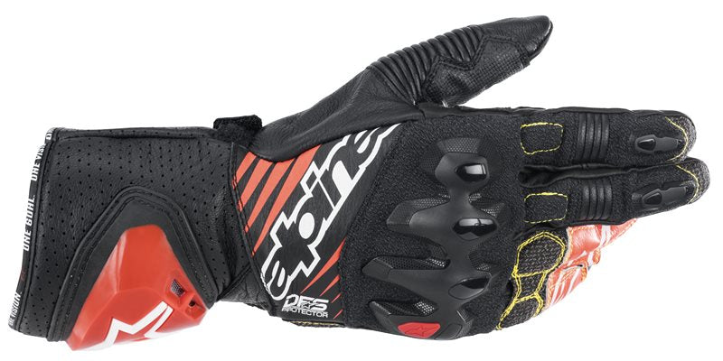 GP Tech V2 Gloves Black / White / Fluo Red