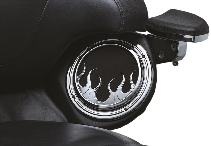 Front Speaker Grills Flame Black / Chrome