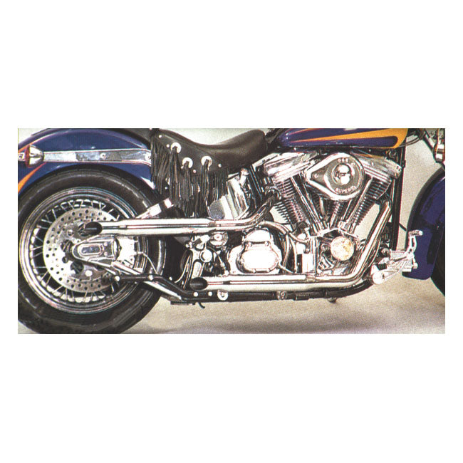 Shotgun Shorty Exhaust Chrome - 38 Inch For 84-99 FXST, FLST Softail NU