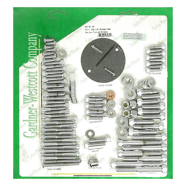 Allen Motor Screw Set Chrome For 91-98 Dyna NU