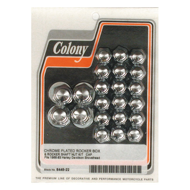 Cap Style Shovel Rocker Box Top Nut Kit Chrome