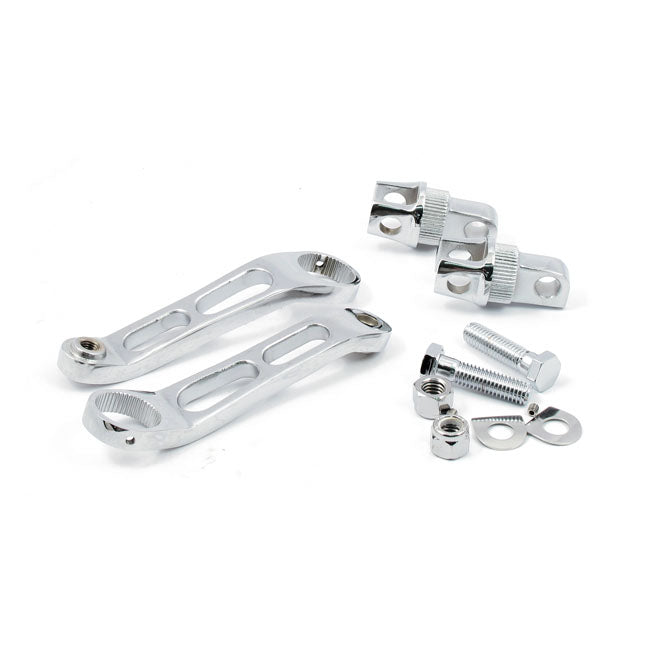 Heel Rest Mount Brackets For Foward Controls Chrome