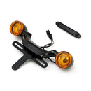 Bullet Turn Signal Bar & License Plate Black