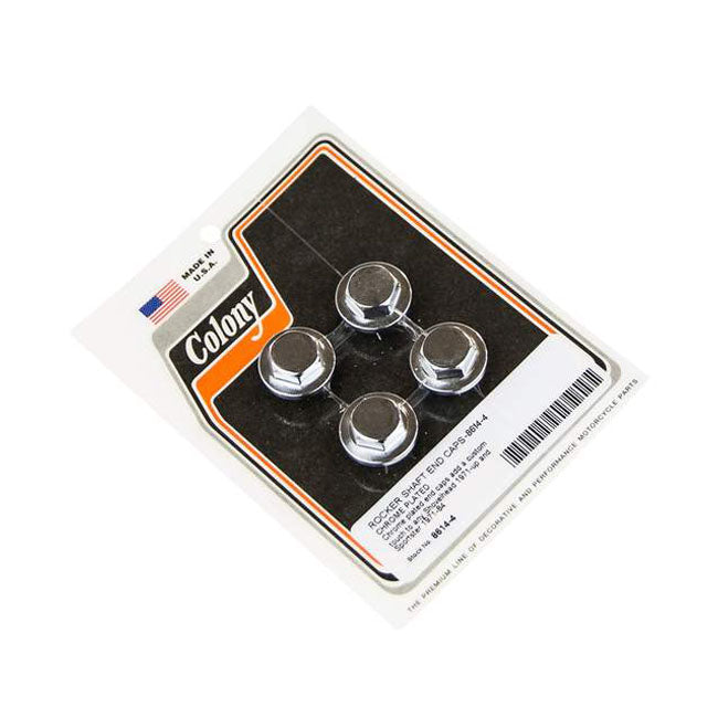 Rocker Shaft End Plug Set Hex Style Chrome