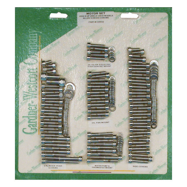 Allen Motor Screw Set Chrome For 02-17 V-Rod