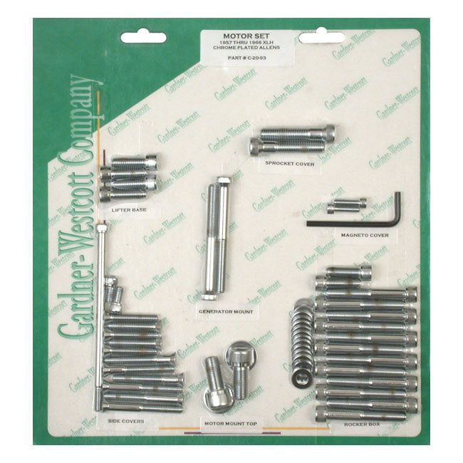 Allen Motor Screw Set Chrome For 57-69 XLH NU