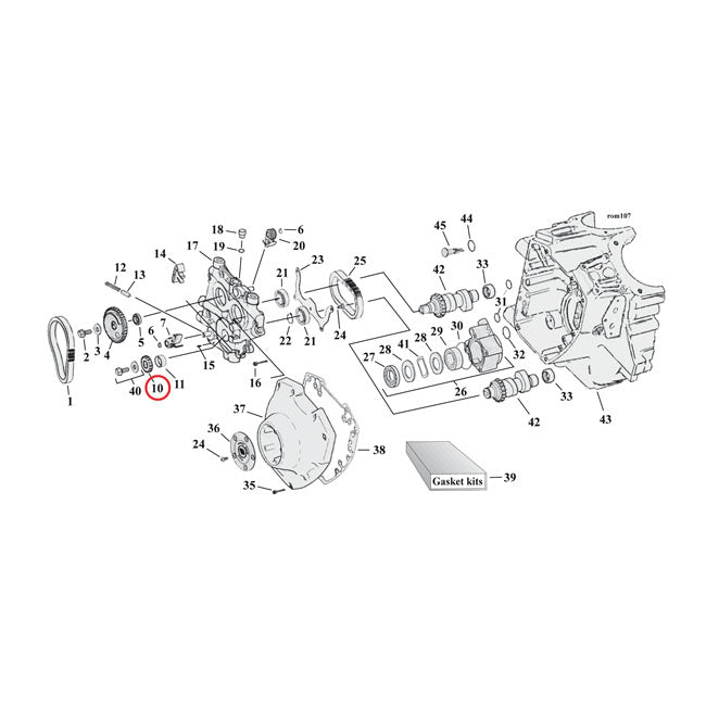 Cam Drive Gear 17T For 99-06 Twin Cam (Excl. 2006 Dyna) (NU)