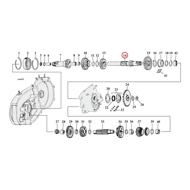 Mainshaft For 56-66 KH, XL, XLH, XLCH / 67-69 XLCH (NU)