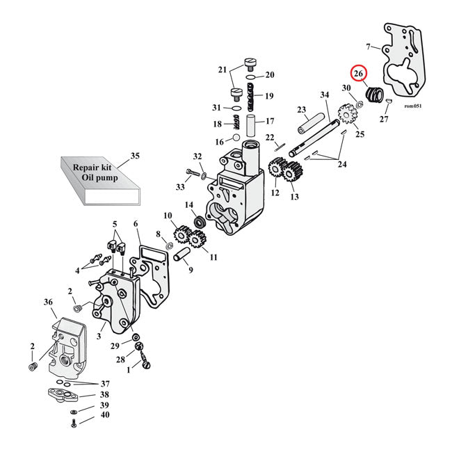 Drive Gear Oil Pump 6 Tooth For 73-89 B.T. NU