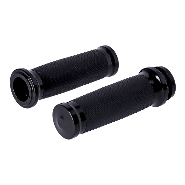 Handlebar Grip Set Caliber Black For 08-21 H-D With E-Throttle Excl. 18-21 FLTRXSE