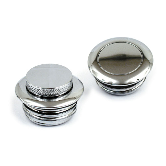 Gas Cap Set Pop-Up Chrome For 83-95 H-D