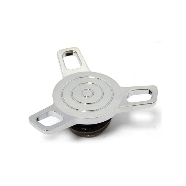 Gas Cap Spinner Chrome For 96-18 H-D With Screw-in Cap