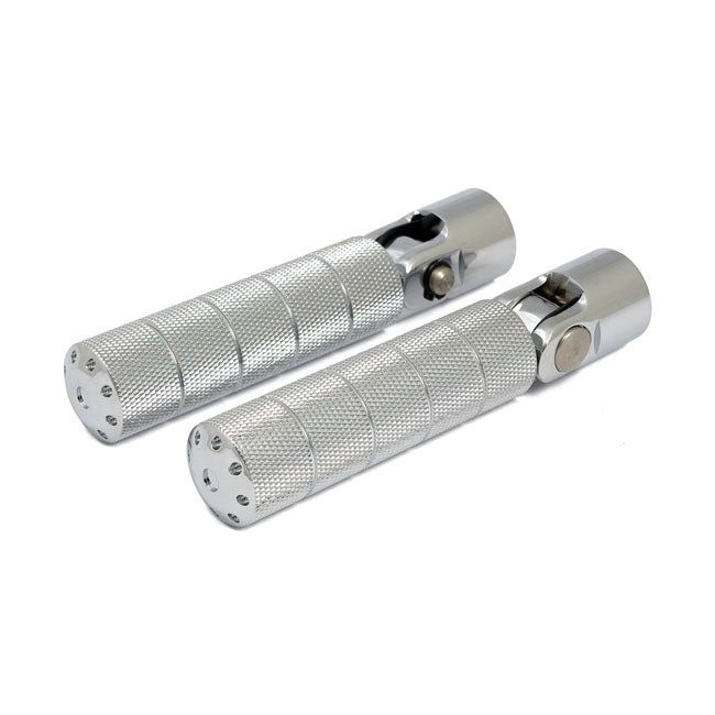 Bomber Footpeg Set Knurled Aluminum Chrome