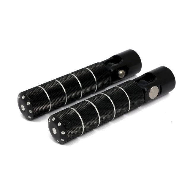 Bomber Footpeg Set Knurled Aluminum Black