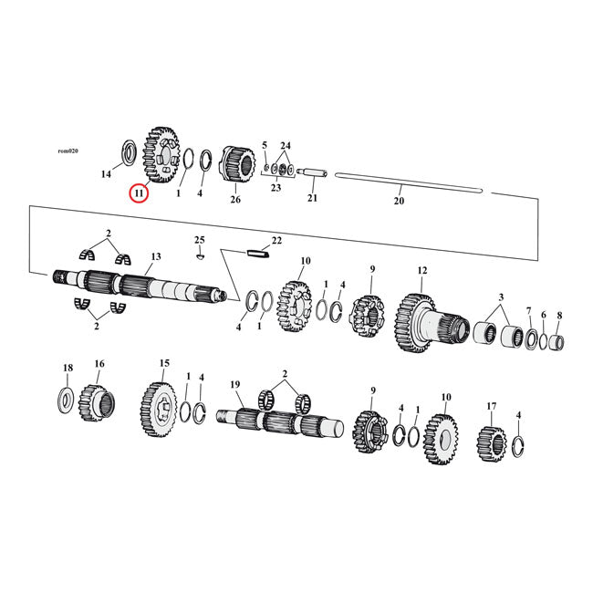 4th Gear Mainshaft For 80-06 5-SP B.T (NU)