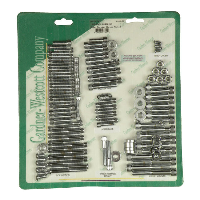 Allen Motor Screw Set Chrome For 99-05 Dyna NU