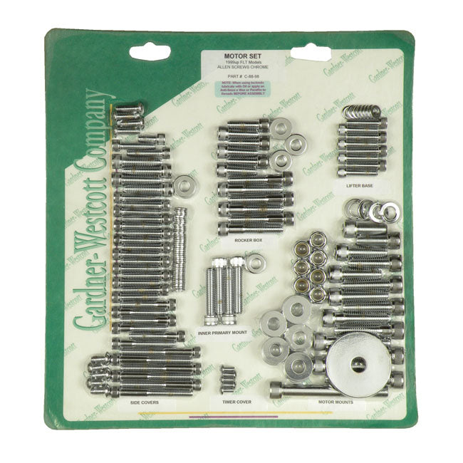 Allen Motor Screw Set Chrome For 99-06 FLT Models NU