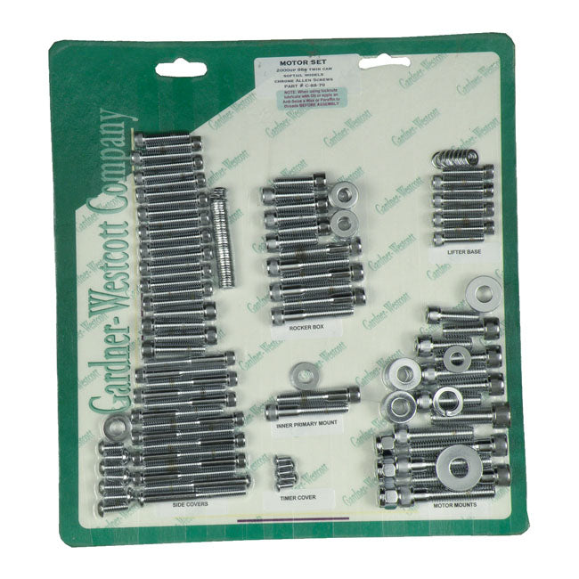 Allen Motor Screw Set Chrome For 00-06 Softail NU