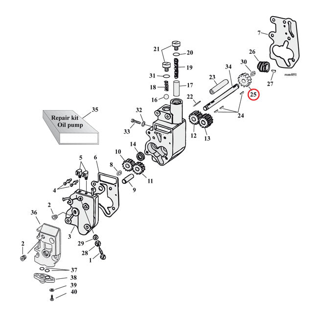 Oil Pump Driven Gear 24T For 73-99 B.T. Excluding Twin Cam NU